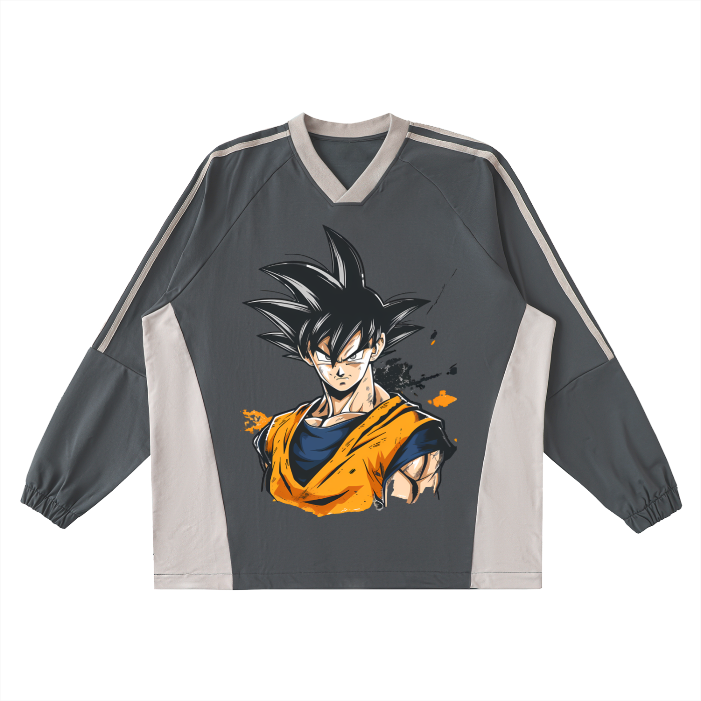 Goku - Color-Block V-Neck T-Shirt